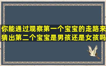 你能通过观察第一个宝宝的走路来猜出第二个宝宝是男孩还是女孩吗？网友：这个说法靠谱吗？