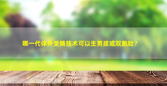 哪一代体外受精技术可以生男孩或双胞胎？