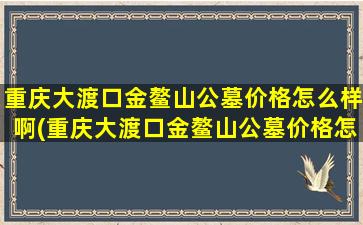 重庆大渡口金鳌山公墓价格怎么样啊(重庆大渡口金鳌山公墓价格怎么样呀)