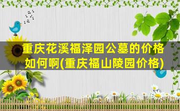 重庆花溪福泽园公墓的价格如何啊(重庆福山陵园价格)