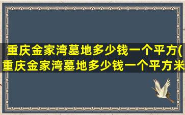 重庆金家湾墓地多少钱一个平方(重庆金家湾墓地多少钱一个平方米)