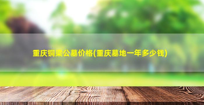 重庆铜梁公墓价格(重庆墓地一年多少钱)